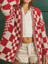 'Celandine' Checkered Drop Shoulder Cardigan - Celes Fashion